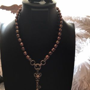 Barbara Bixby 18k & 925 brown pearl necklace